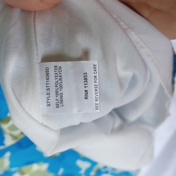 SUGARLIPS ruffle balloon sleeve blouse in blue/green/cream, sz M - Picture 7 of 8